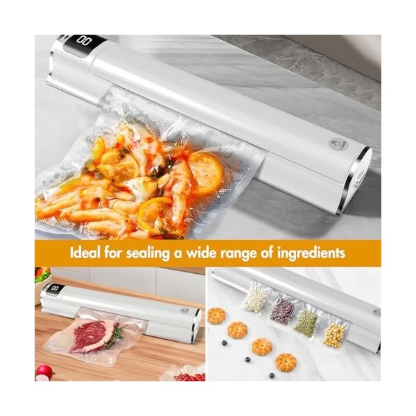 Machine sous vide alimentaire 5 en 1, machine sous vide alimentaire en mode humide et sec avec 10 sacs sous vide, scelleuse s