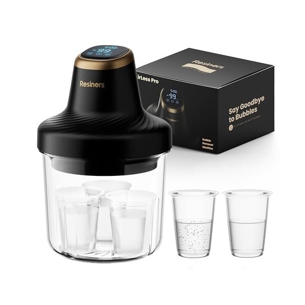 Resiners Machine à éliminer les bulles de résine,Airless Pro,3 minutes pour éliminer 99.99% des bulles,chambre à vide -99kPa,