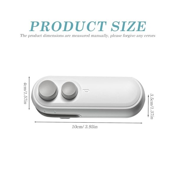 SPORWAY Mini Scelleur Sac Plastique: Portable Scelleuse pour Sacs Scelleur 2 en 1 avec Cutter, Mini Ferme-Poche Rechargeable 