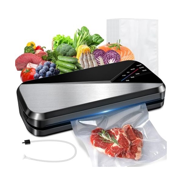 DeeprBetter Machine Sous Vide Alimentaire Professionnelle 6 en 1, 80kPa Appareil Sous Vide Alimentaire Sec et Humide avec Sce