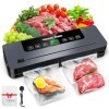 Machine à emballer sous vide 6 en 1 avec aspiration puissante de 65 kPA pour la conservation des aliments secs et humides, ma