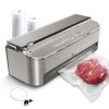 Mesliese Machine Sous Vide Alimentaire, 85 kPa 120 W, Système Détanchéité Puissant, Cutter Intégré, Rangement de Sacs, Mode 