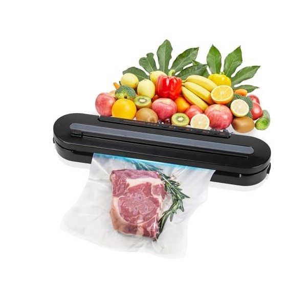 Qivine Machine Sous Vide Alimentaire 5 en 1 100W Appareils de Mise Sous Vide Pour Aliments Secs et Humides avec Couteau de Co