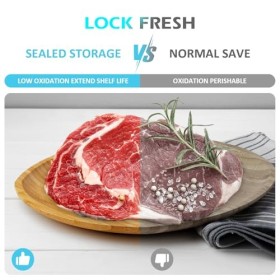 Qivine Machine Sous Vide Alimentaire 5 en 1 100W Appareils de Mise Sous Vide Pour Aliments Secs et Humides avec Couteau de Co