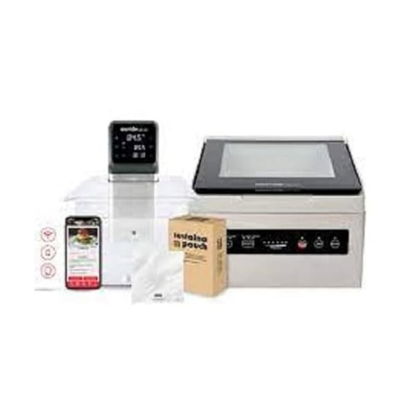 SousVideTools SVT-01707 iVide Plus Jnr. Cuisinière avec WiFi, IV2.5 Scellant sous vide à chambre profonde et récipient avec c