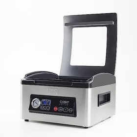 Caso VacuChef 70 Machine à vide en acier inoxydable avec pompe à vide puissante 70 l/min, double soudure à souder, temps de v