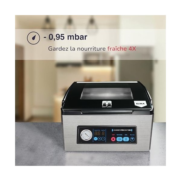 ELMA Chamber Pro Digit 300 Emballeur sous vide professionnel | Usage Intensif, Barre de Soudure de 30 cm, Permet dEmballer a
