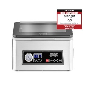 CASO VacuChef 50 1416 Machine à emballer sous vide en acier inoxydable, 70 l/min, 4 volumes de chambre, double soudure 2 mm 