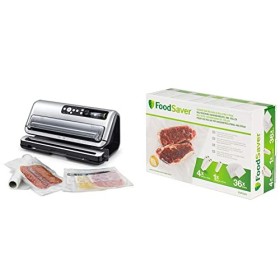 FoodSaver machine sous vide automatisé et professionnel avec compartiment de rangement pour rouleau et cutter, fonction marin