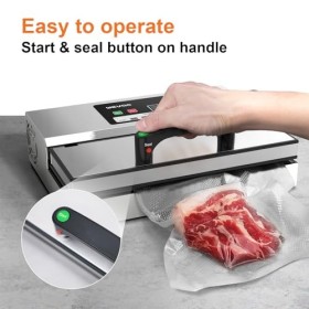 Wevac Machine Sous Vide Alimentaire Professionnelle, Conviennent aux Aliments Secs ou Humides, Mise Sous Vide Réglable en Int