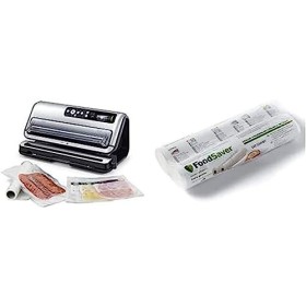 Foodsaver Ffs006X-01 Appareil de Mise Sous Vide + Foodsaver Fsr2802-I Rouleaux de Mise Sous Vide, Pour Machine Sous Vide Food