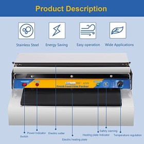 Hanchen Emballage de film alimentaire frais industriel scellant alimentaire électrique machine détanchéité et de découpe de 