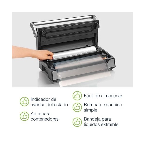 Laica VT3240 XPro Machine demballage sous vide professionnelle 22L/Min., comprend 2 rouleaux de 28 x 600 cm.