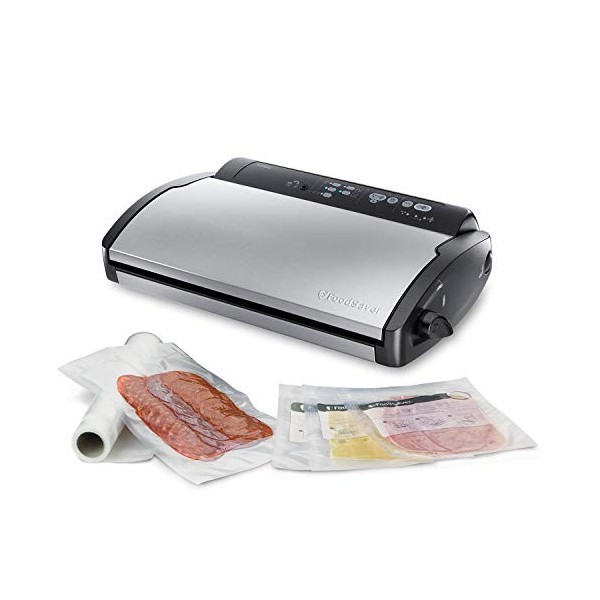 FoodSaver V2860-I Machine Sous Vide avec Compartiment de Rangement pour Rouleau et Cutter et 3 Vitesses dAspiration & Roulea