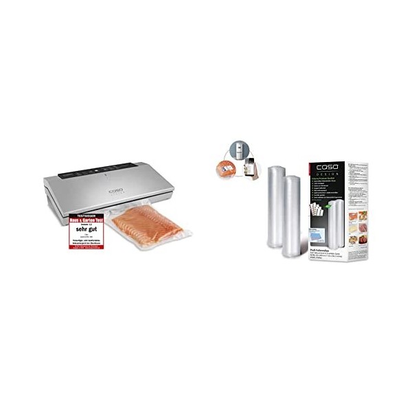 CASO GourmetVAC 380 – Machine à emballer sous vide – Double soudure – Force de vide et temps de soudage réglables – Avec 10 s