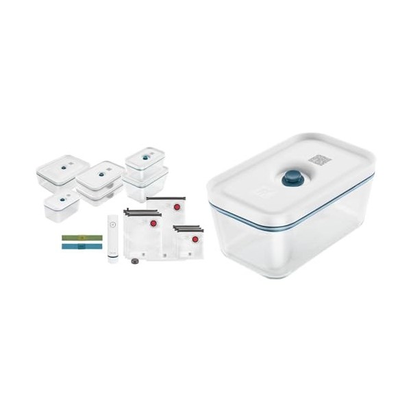 ZWILLING Kit de démarrage de Mise sous Vide Fresh & Save, en Verre, 16 unités, La Mer & Fresh & Save Boîte de Conservation so