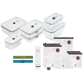 ZWILLING Kit de démarrage de Mise sous Vide Fresh & Save, en Verre, 16 unités, La Mer & Fresh & Save Boîte de Conservation so