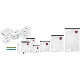 ZWILLING Kit de démarrage de Mise sous Vide Fresh & Save, en Verre, 16 unités, La Mer & Fresh & Save Ensemble de sachets sous