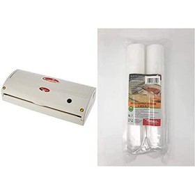 Reber 9340 N Machine à sous vide automatique, pour mettre des aliments sous vide, 830 Mo, 18 L/min, 180 W, blanc & 6725A Poch