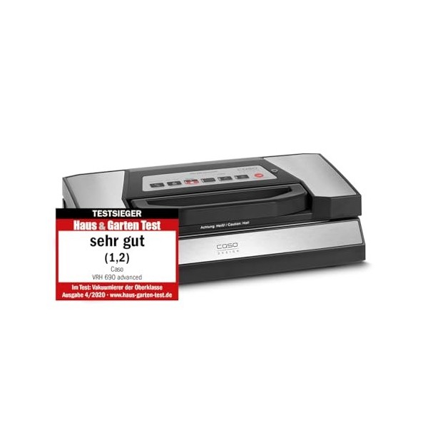 CASO VRH 690 advanced Machine à souder sous vide professionnelle avec 2 rouleaux de film, force daspiration réglable et temp