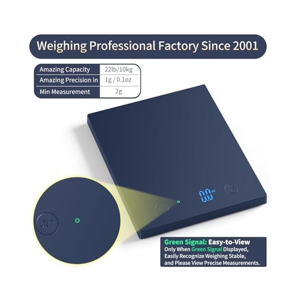 Homebuds 10kg Balance de Cuisine numérique en 1g, Haute Précision Assurée par Balance Cuisine Professional Factory DEPUIS 200