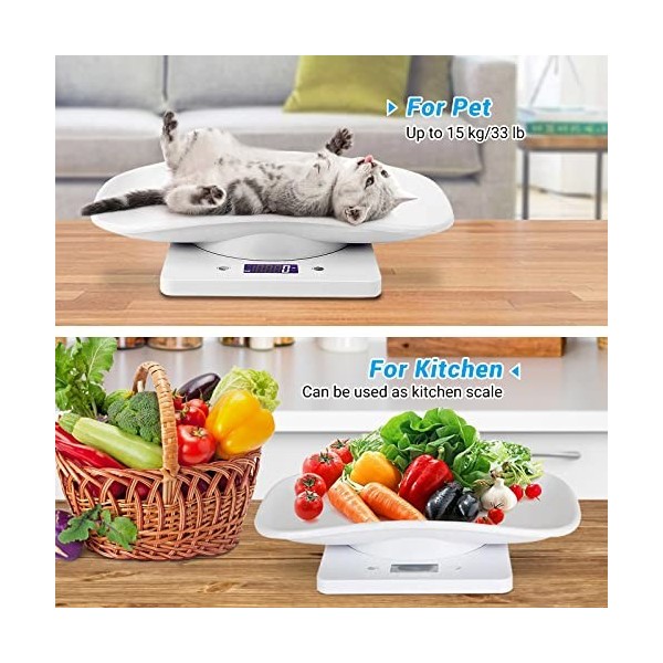 Pèse-personne numérique avec mètre ruban de 1,5 m, petite balance de pesée de 15 kg, mini balance électronique LCD pour mesur