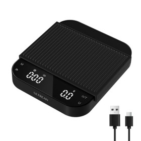 Ultrean Café avec minuterie, Wiederaufladbare Küchenwaage für Espresso und Gießkaffee