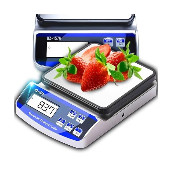 Retoo Balance de cuisine numérique en acier inoxydable, charge jusquà 15 kg et précision jusquà 1 g, balance numérique avec