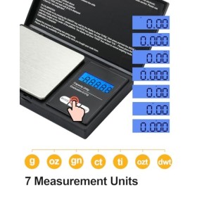 Mini balance de poche numérique de précision 200 x 0,01 g pour cuisine, bijoux, herbes, thé, levure, café