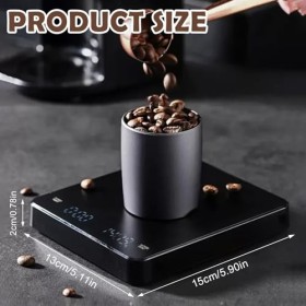 Balance à café numérique avec affichage LED et minuterie automatique
