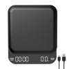 OBEST Mini balance à café numérique avec minuterie, rechargeable, 3 kg/0,1 g, haute précision, avec écran LED, bouton tactile