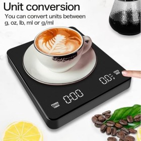 OBEST Balance à café numérique avec minuterie, balance de cuisine électronique pour mesurer le poids des aliments, balance à 