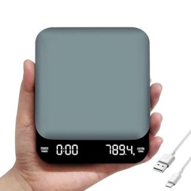 OBEST Mini balance à café numérique avec minuterie, 0,1 g/3 kg, rechargeable, pèse-expresso, précise, étanche, petite balance