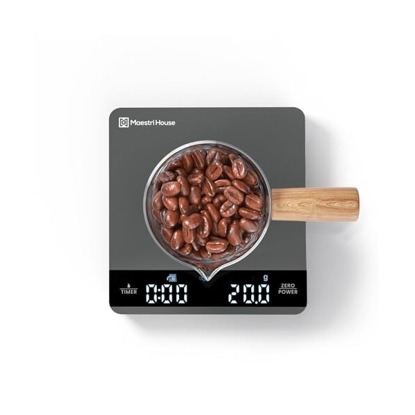 Balance à expresso rechargeable avec minuteur Gris