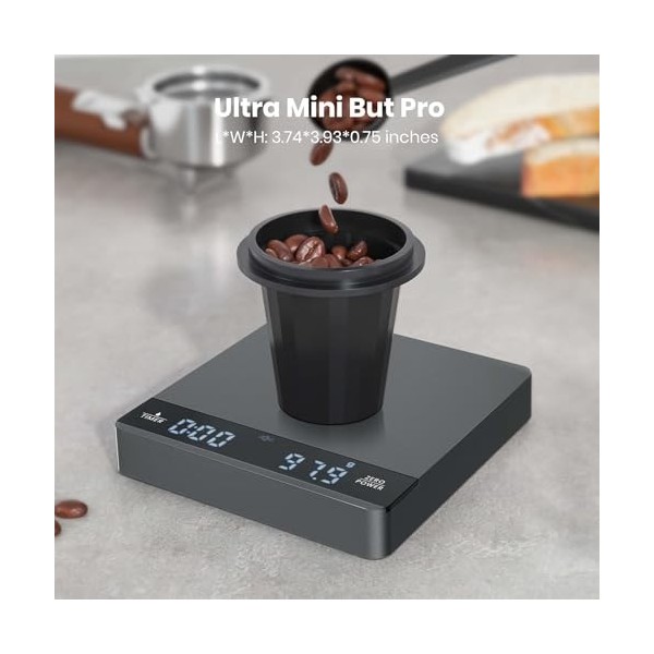 Balance à expresso rechargeable avec minuteur Gris