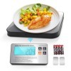 SHGUMITE Balance alimentaire numérique avec écran LCD sans fil, 15 kg, balance de cuisson avec 7 modes de pesée, haute précis