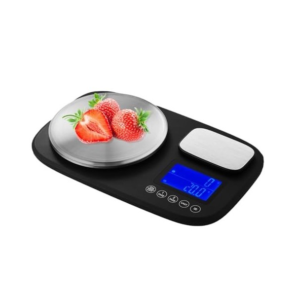 Balance de Cuisine Numérique à Double Plateforme, 10kg/1g & 500g/0,1g, Balance de Cuisine Professionnelle avec Fonction Tare 