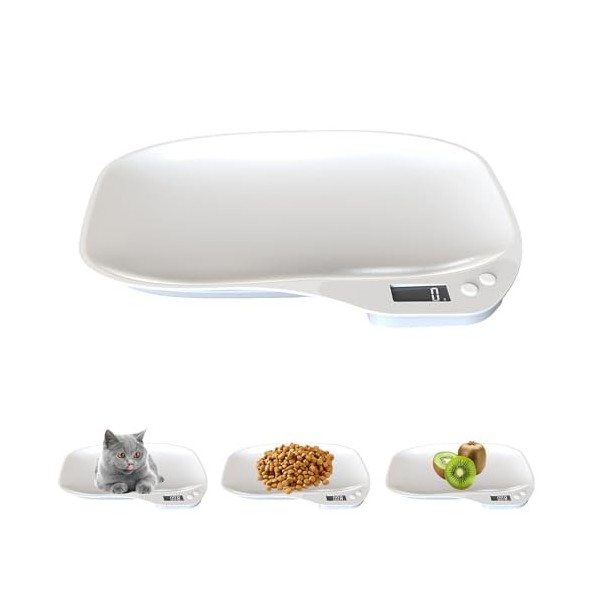 Builrand Balance numérique pour petits animaux, 15 kg, balance pour chiots avec écran LCD, mini balance de pesée avec 4 modes