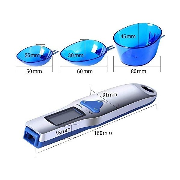 OBEST Balance de cuisine numérique, trois tailles différentes de balances alimentaires, 500 g/0,1 g, cuillère doseuse de cuis