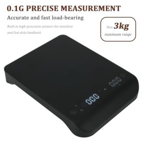 YUNYODA Balance de cuisine numérique, balance de cuisine avec minuteur, balance de cuisine précise 0,1 g/3 kg, arrêt automati