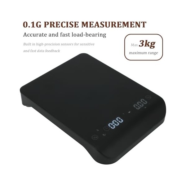 YUNYODA Balance de cuisine numérique, balance de cuisine avec minuteur, balance de cuisine précise 0,1 g/3 kg, arrêt automati