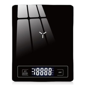 Balance de cuisine numérique en verre avec fonction tare - Charge USB - 5 kg/1 g - Étanche - Avec écran LCD - Pour cuisiner, 