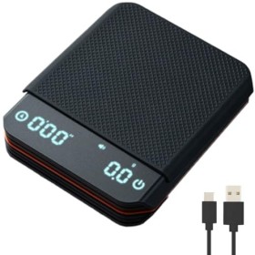 Balance à café numérique avec minuteur, 2 kg/0,1 g, haute précision, rechargeable, mini balance à café avec 3 modes pour expr