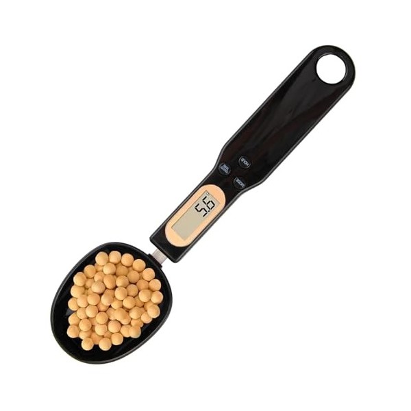Cuillère Doseuse à Graduation, 0,1g - 500g, écran LCD, 4 unités de pesage, Balance Alimentaire Multifonctions de Cuisine, Con