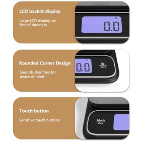 Balance de cuisine numérique avec plate-forme en acier inoxydable rechargeable 5 kg/0,1 g avec écran LCD rétroéclairé - Balan
