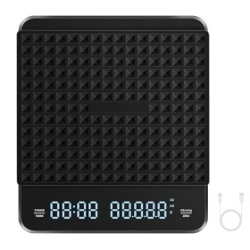 Balance de cuisine numérique avec minuteur 0,1 g - Balance de cuisine électronique de haute précision - Rechargeable - Avec é