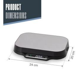 Lacor - 61726 - Balance numérique double ultra-précision, fonction tare, acier inoxydable, 24x20 cm, deux surfaces de pesée, 