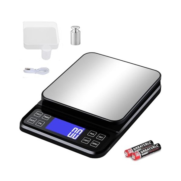 Balance Alimentaire Haute Précision, Balance Professionnelle Alimentaire, LCD Échelles Multifonctionnelles, Balance de Cuisin