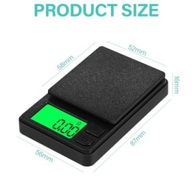 Balance de Precision 1000g/0.01g, Balance de Poche avec Écran LCD Rétroéclairé, Petit Balance de Bijoux Balance de Cuisine de