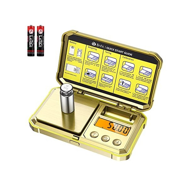 Ankilo Mini balance numérique de poche 0,01 g avec poids Cal, balance alimentaire de voyage portable de haute précision, bala